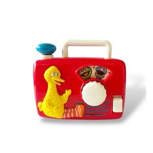 Vintage Illco Muppet Sesame Street Big Bird Toy Music Box Radio WORKS Jim Henson